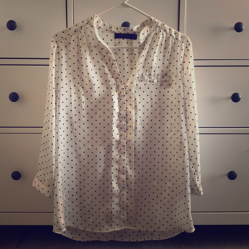 Limited cream and black polka dot dress shirt